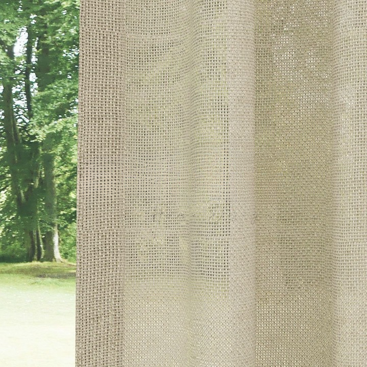 Light Beige Shimmering Plain Sheer Curtain