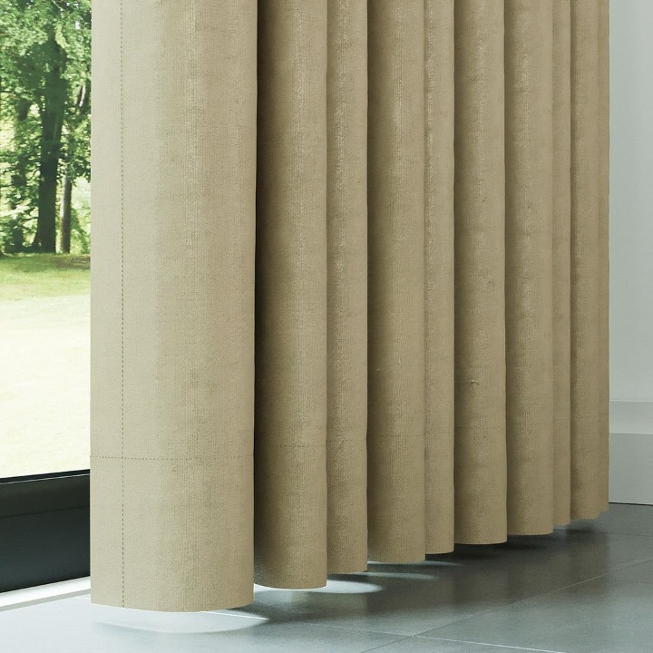 Champagne Ribbed Velvet Drapes