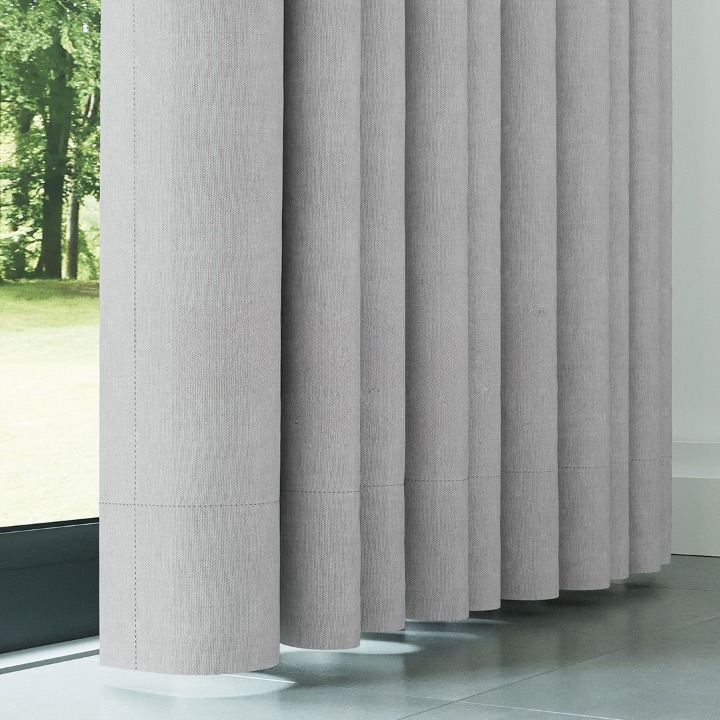 Light Grey Textured Linen Drapes