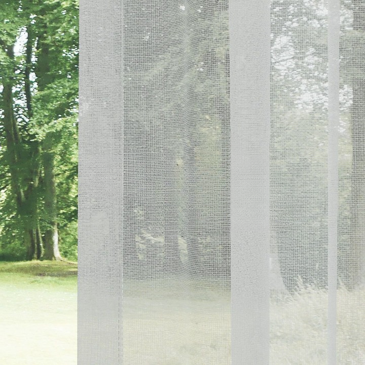 Light Grey Honeycomb Textured Linen Look Sheer Curtain
