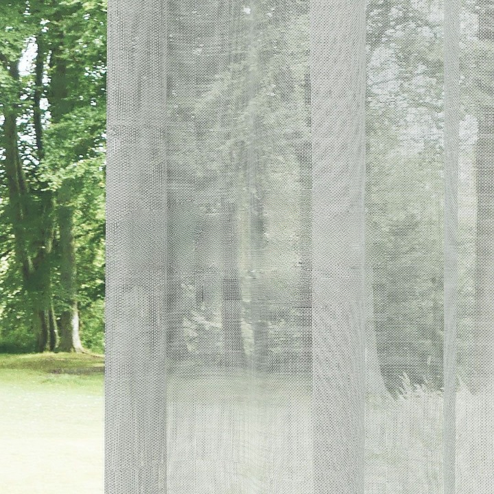 Light Grey Crushed Linen Look Sheer Curtain