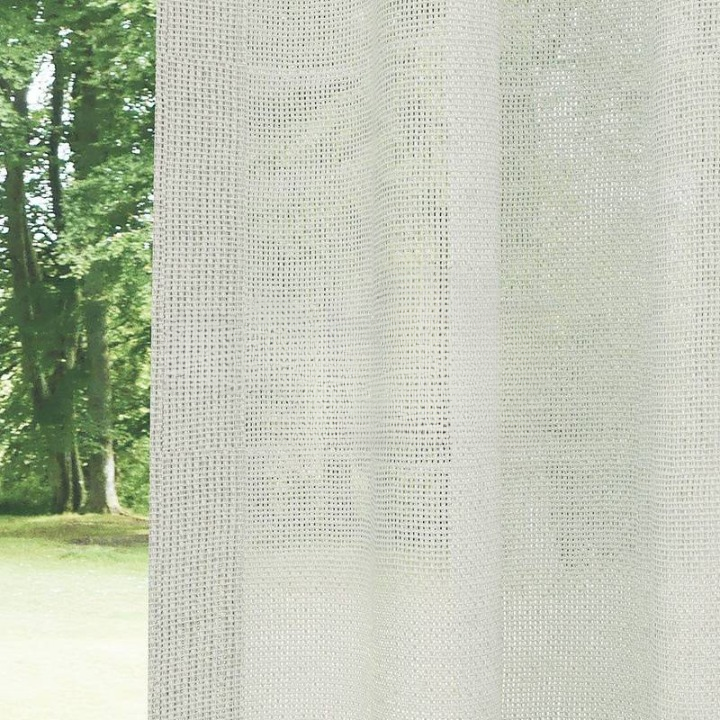 Light Cream Shimmering Plain Sheer Curtain