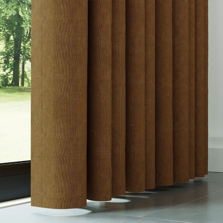 Apricot Textured Linen Drapes