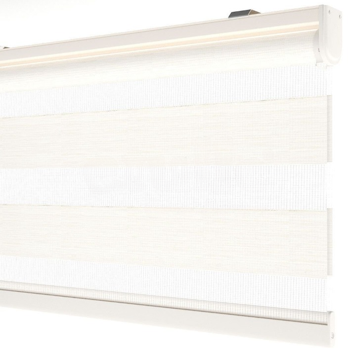Off White Plain Zebra Roller Blind