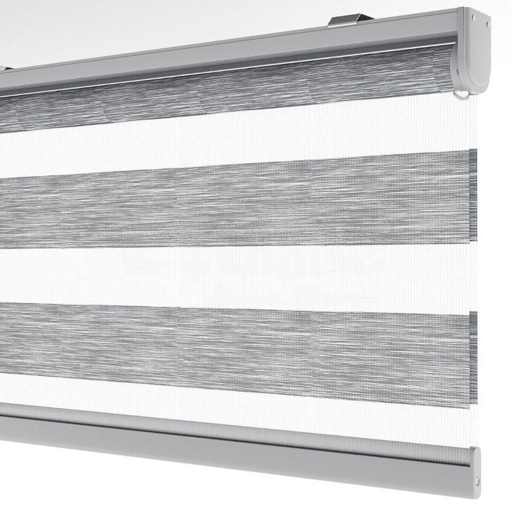 Grey Plain Zebra Roller Blind