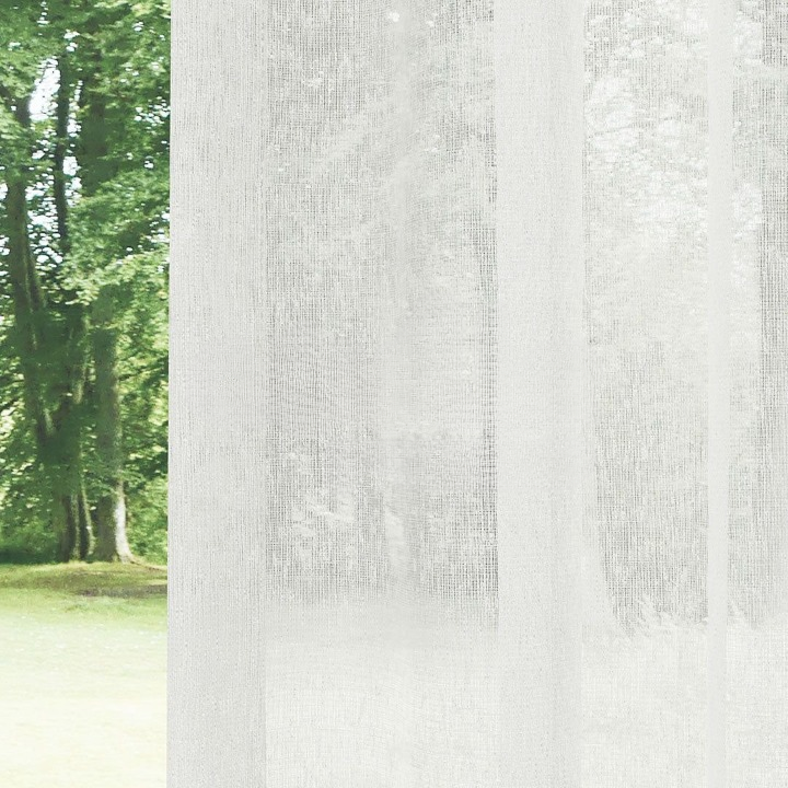 White Soft Touch Linen Look Sheer Curtain