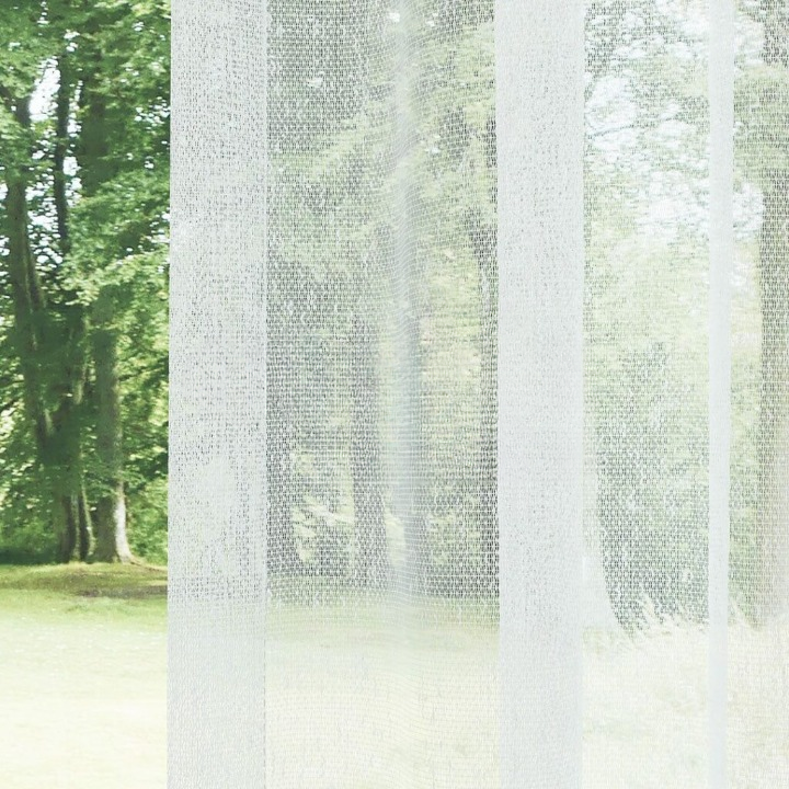 White Shantung Textured Sheer Curtain