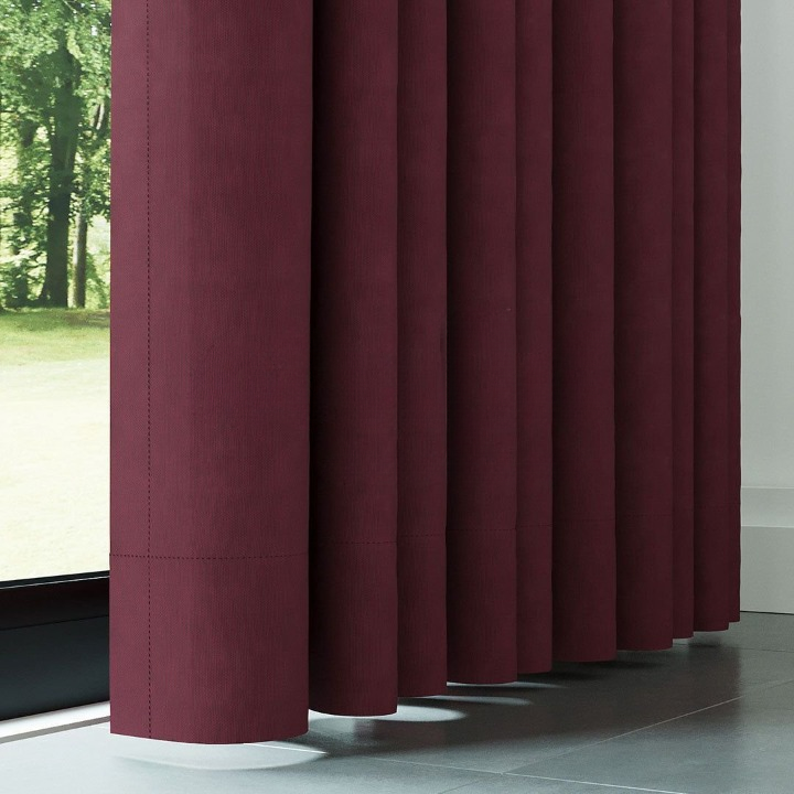 Burgundy Textured Linen Drapes