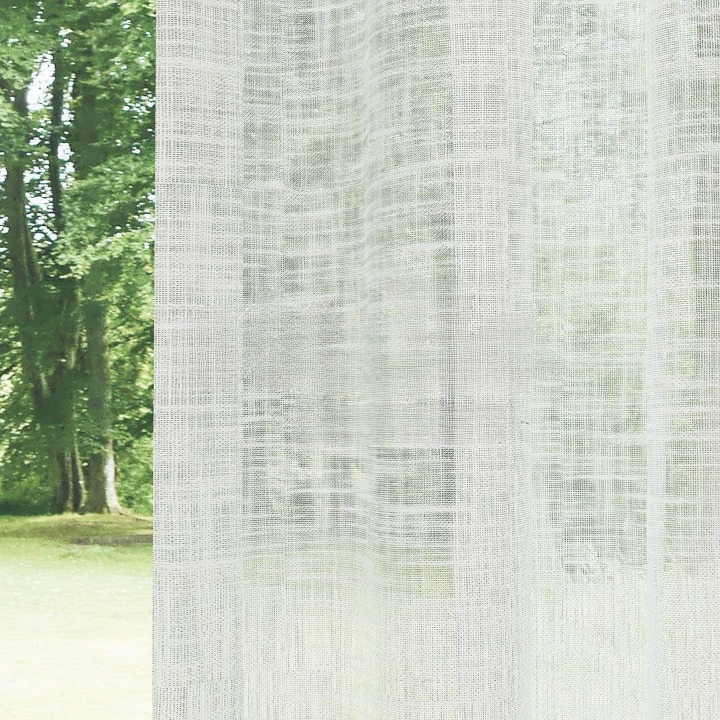 Ecru Slub Linen Look Semi-Sheer Curtain