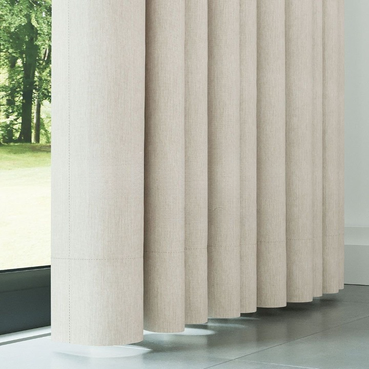 Ecru Crosshatch Linen Drapes