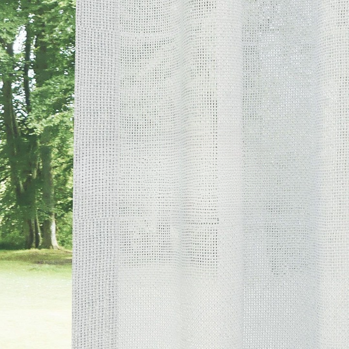 Ecru Shimmering Plain Sheer Curtain