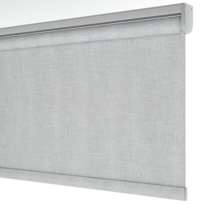 Grey Linen Textured Blackout Roller Blinds