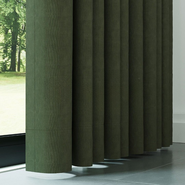 Khaki Textured Linen Drapes