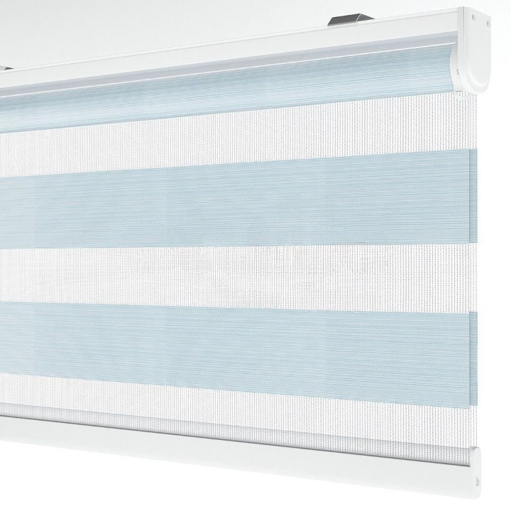 Blue Plain Zebra Roller Blind