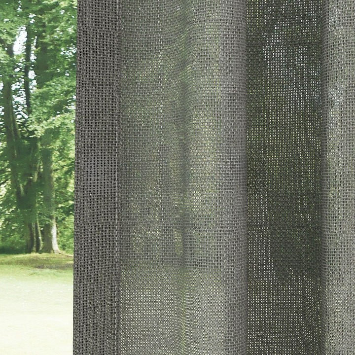 Dark Taupe Shimmering Plain Sheer Curtain