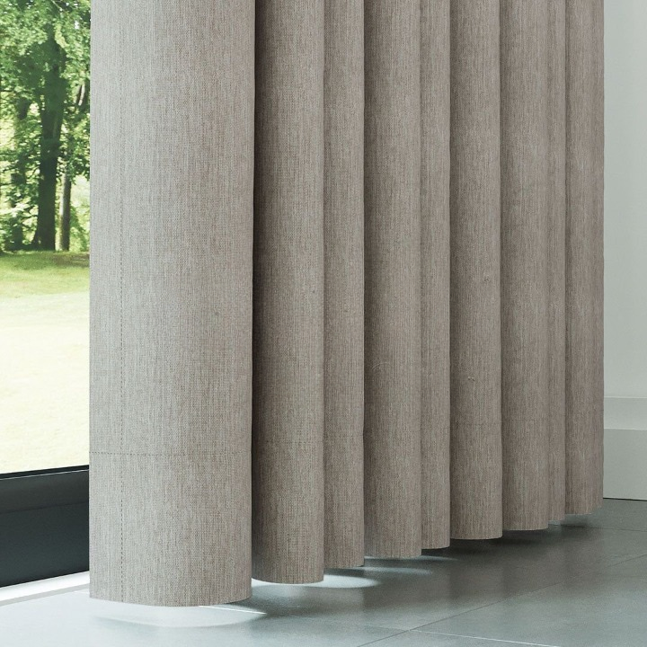 Cream Crosshatch Linen Drapes