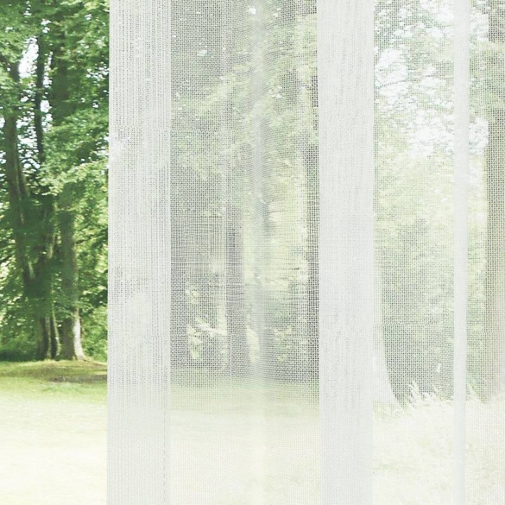 Cream Shimmering Honeycomb Textured Sheer Curtain