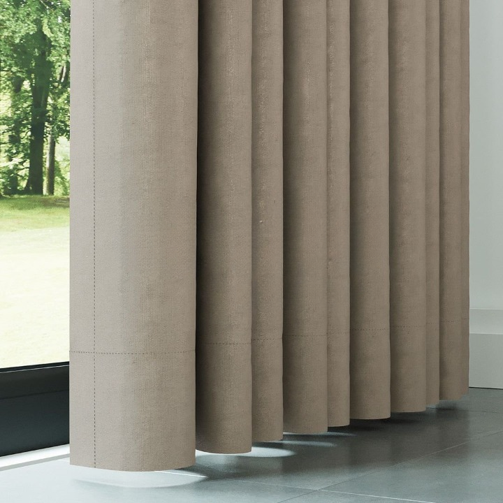 Mink Ribbed Velvet Drapes