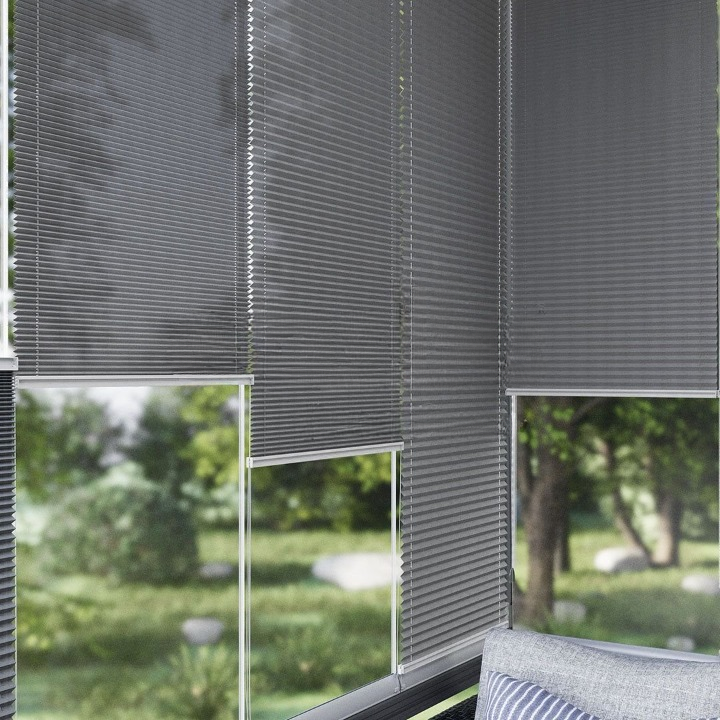 16 MM Grey Patterned Pleated Blind