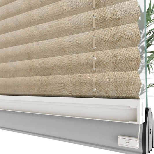 16 MM Beige Patterned Pleated Blind