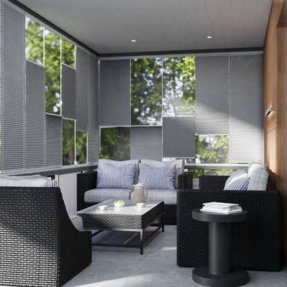 16 MM Grey New Patterned Pleated Blind