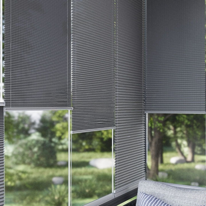 16 MM Grey New Patterned Pleated Blind