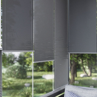 16 MM Grey New Patterned Pleated Blind