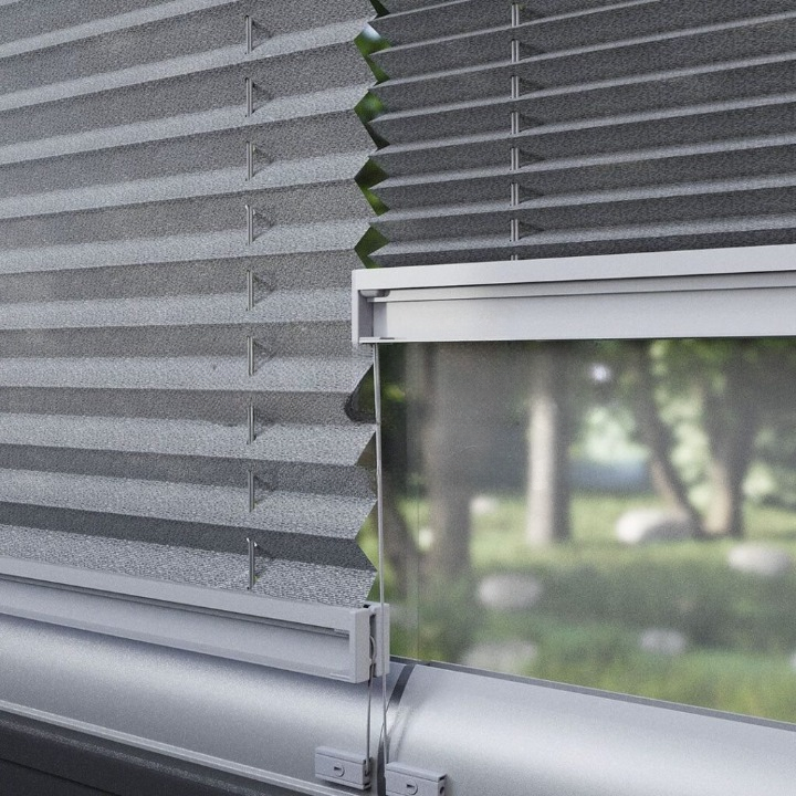 16 MM Grey New Patterned Pleated Blind