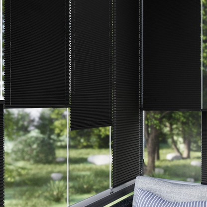 16 MM Touch Series Black Pleated Blind
