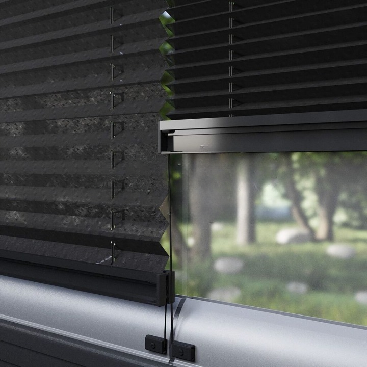 16 MM Touch Series Black Pleated Blind
