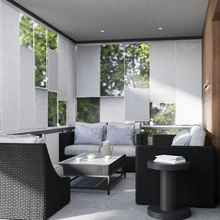 16 MM Diamond Series Grey Pleated Blind