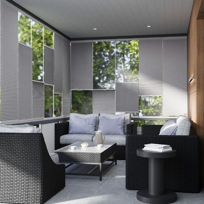16 MM Grey Dimout Pleated Blind