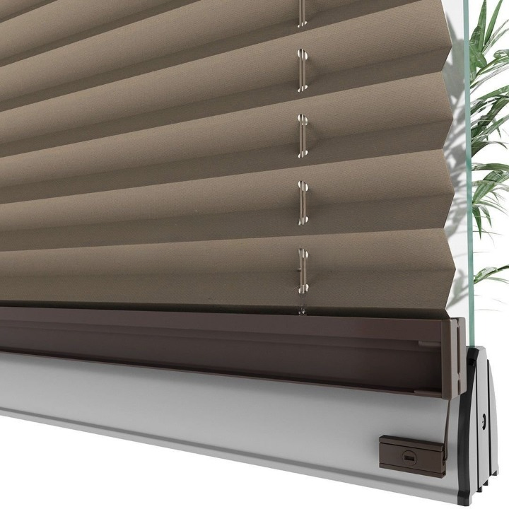16 MM Brown Dimout Pleated Blind