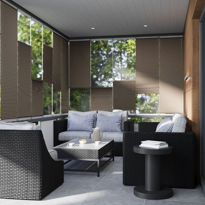 16 MM Brown Dimout Pleated Blind