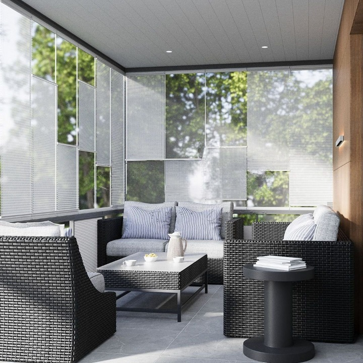 16 MM Grey Sheer Pleated Blind