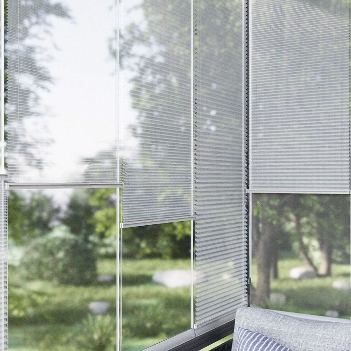 16 MM Grey Sheer Pleated Blind