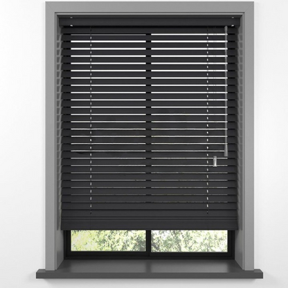 25mm Anthracite Basswood Blinds