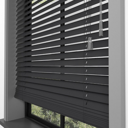 25mm Anthracite Basswood Blinds