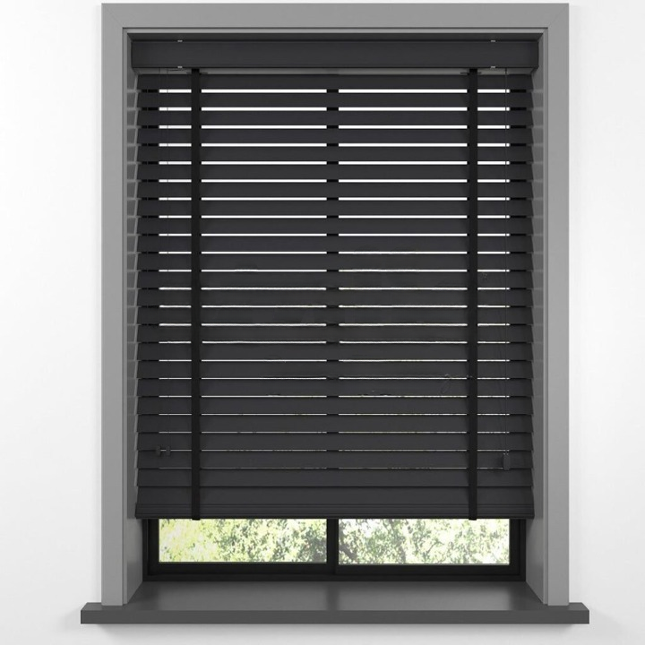 35mm Anthracite Basswood Blinds