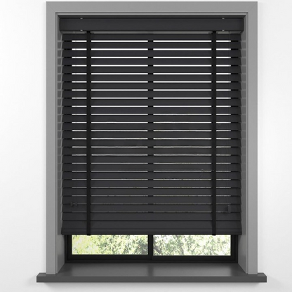35mm Anthracite Basswood Blinds