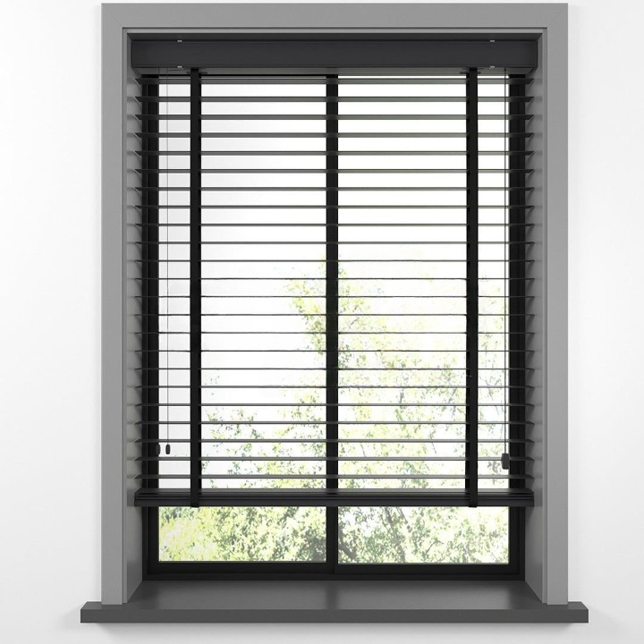 35mm Anthracite Basswood Blinds