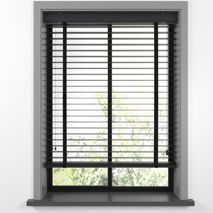 35mm Anthracite Basswood Blinds
