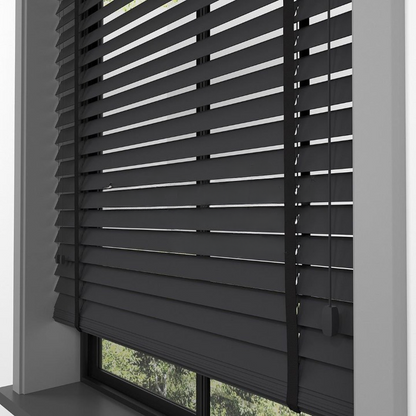 35mm Anthracite Basswood Blinds