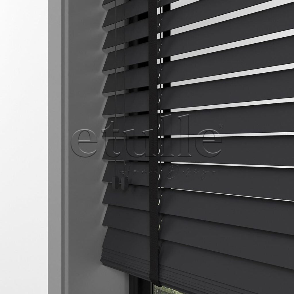 35mm Anthracite Basswood Blinds