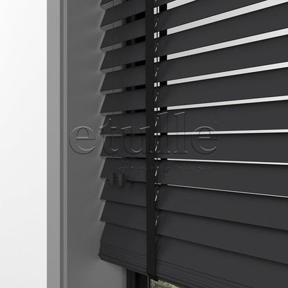 35mm Anthracite Basswood Blinds