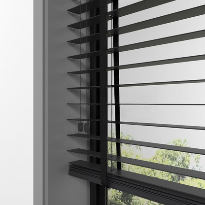 35mm Anthracite Basswood Blinds