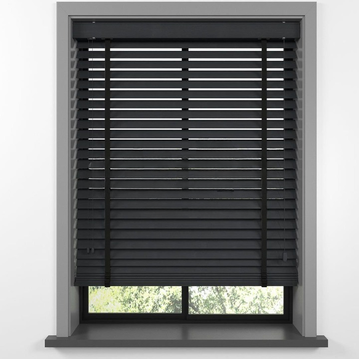 50mm Anthracite Bamboo Blinds