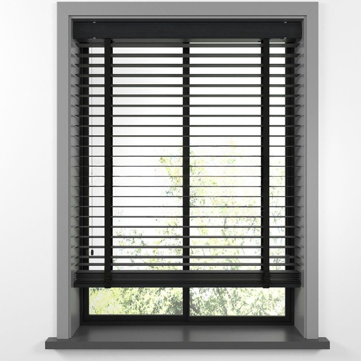 50mm Black Bamboo Blinds