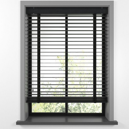 50mm Black Bamboo Blinds