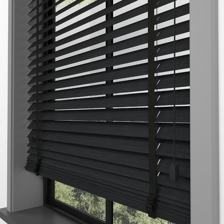 50mm Black Bamboo Blinds